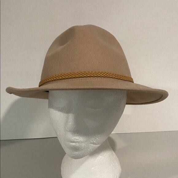 Tan Wool Fedora Hat with Rope Detail, Size 57cm, Classic Casual Style - Picture 2 of 13
